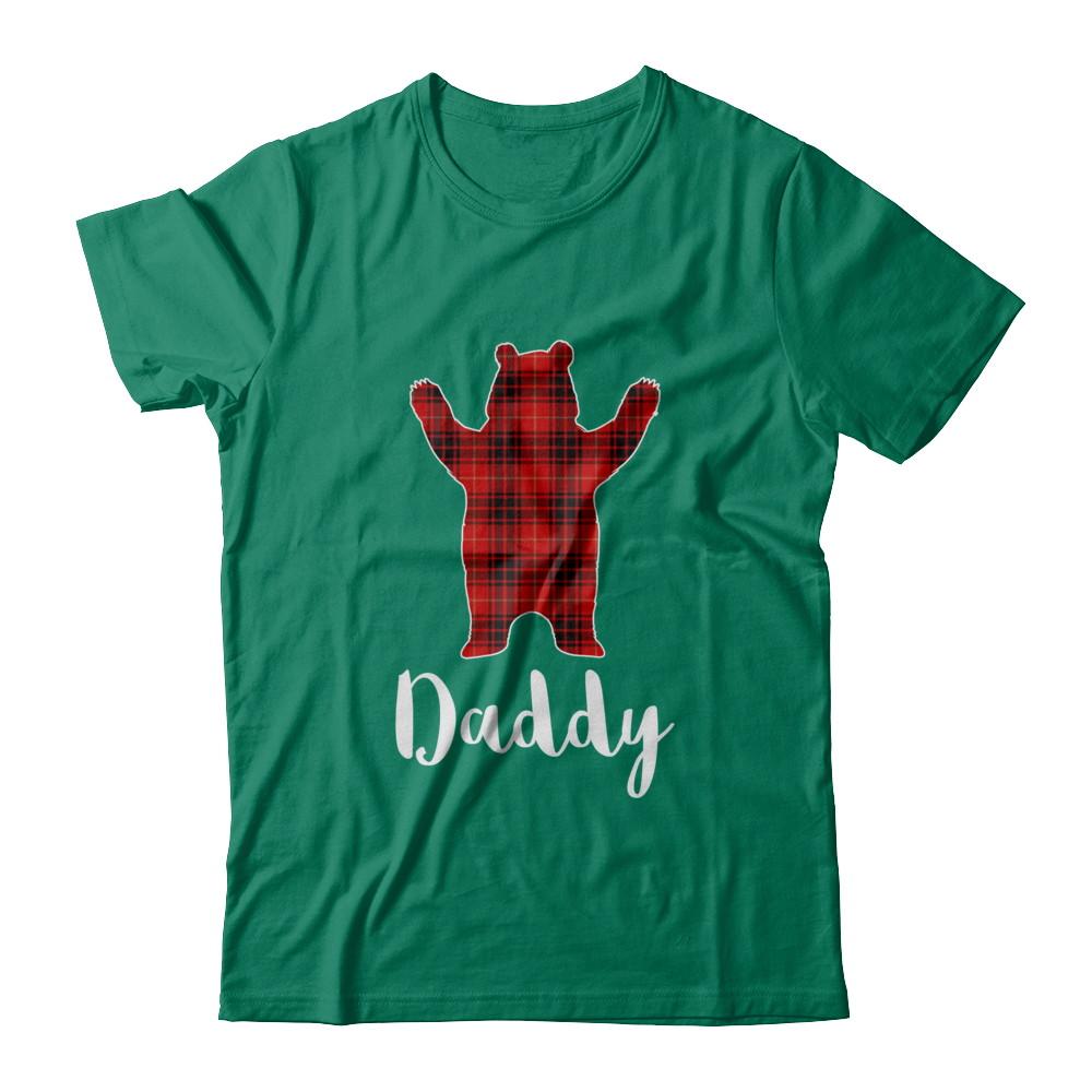 Red Daddy Bear Buffalo Plaid Family Christmas Pajamas-T-Shirt & Sweatshirt-Classic T-Shirt-Kelly Green