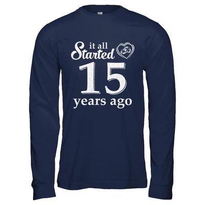 15Th Wedding Anniversary Married Couples 2006 Husband Wife-T-Shirt & Hoodie-Long Sleeve T-Shirt-Navy
