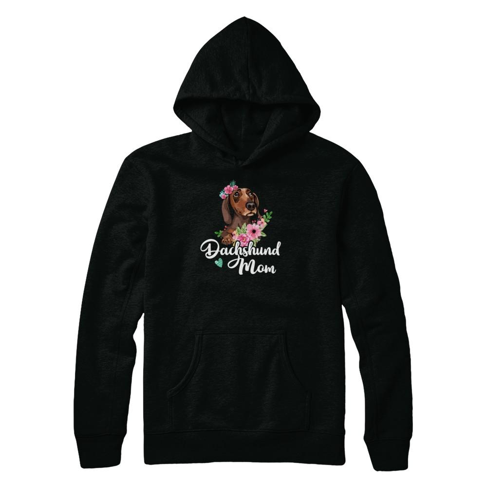 Dachshund Mom Funny Dog Mom Gift Idea-T-Shirt & Tank Top-Pullover Hoodie-Black