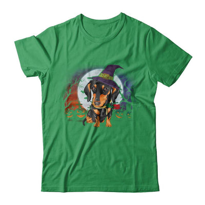 Cute Halloween Dachshund Puppy Pumpkins-T-Shirt & Sweatshirt-Premium T-Shirt-Kelly Green
