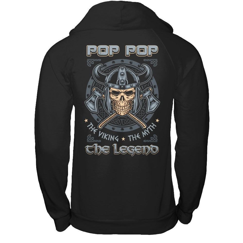Pop Pop The Viking The Myth The Legend-T-Shirt & Hoodie-Pullover Hoodie-Black