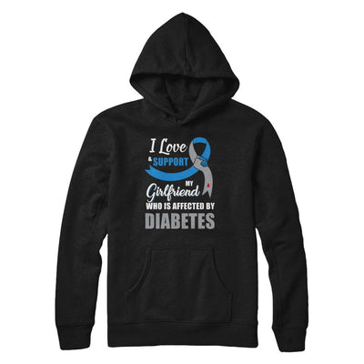 Diabetes Awareness Support Blue Grey Girlfriend Boyfriend-T-Shirt & Hoodie-Pullover Hoodie-Black