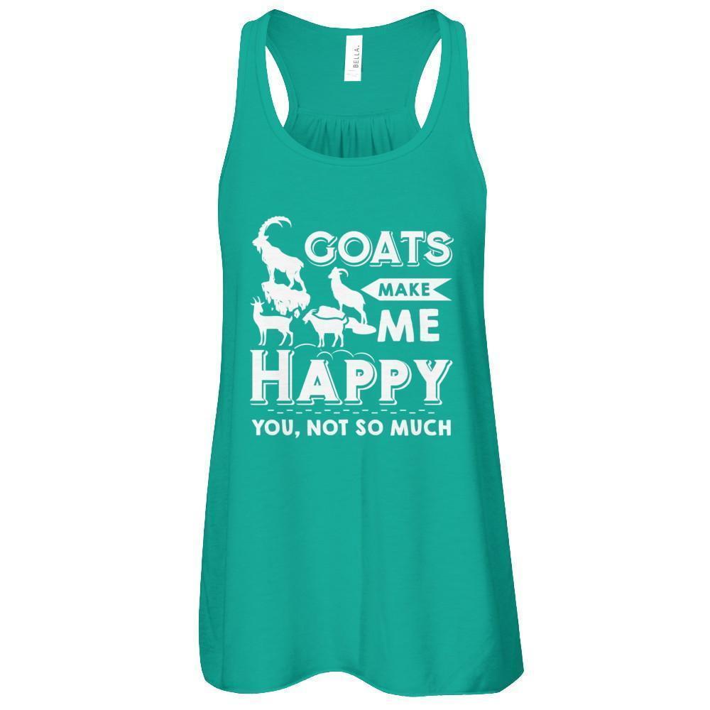 Goats Make Me Happy You Not So Much Goat Lover-T-Shirt & Tank Top-Women's Flowy Racerback Tank-Kelly