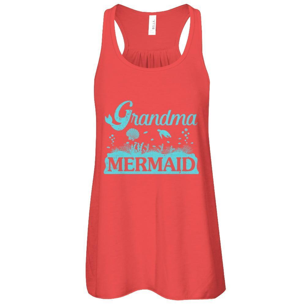 Grandma Mermaid-T-Shirt & Tank Top-Women's Flowy Racerback Tank-Red