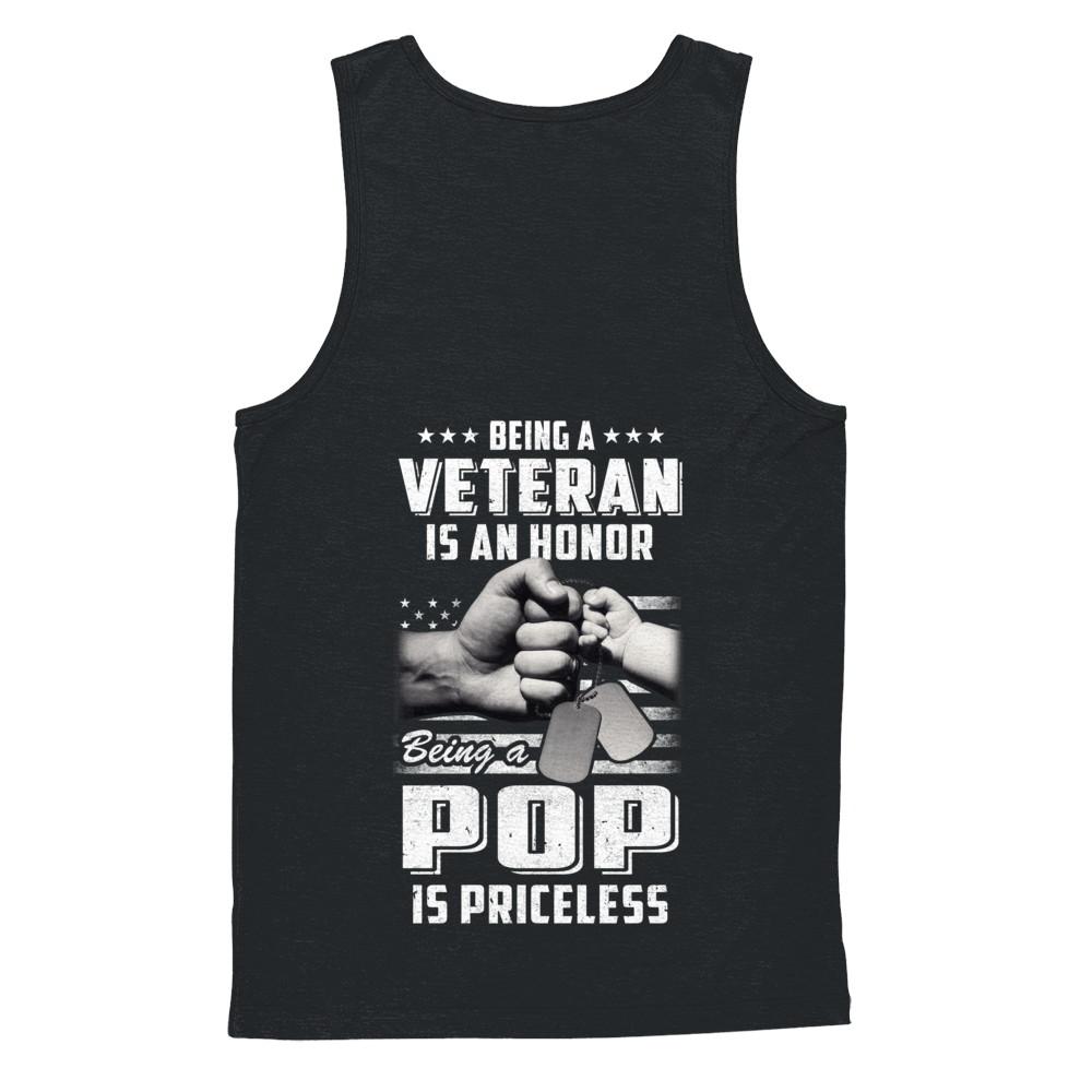 Being A Veteran Is An Honor Being A Pop Is Priceless-T-Shirt & Hoodie-Unisex Tank-Black