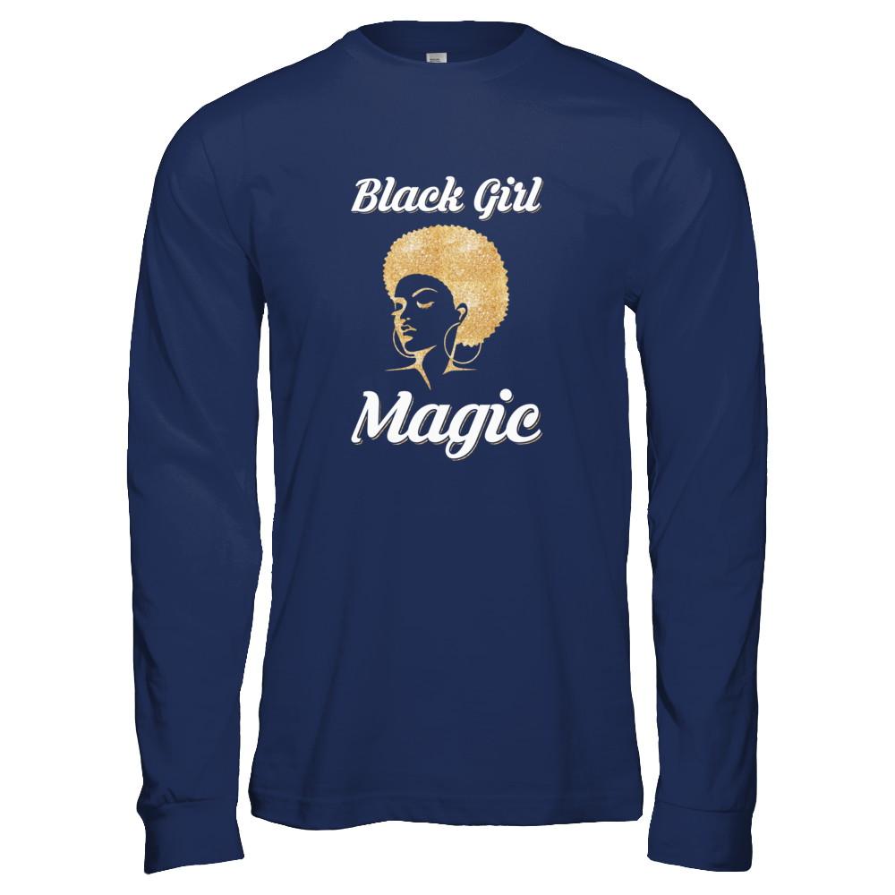 Black Girl Magic-T-Shirt & Tank Top-Long Sleeve T-Shirt-Navy