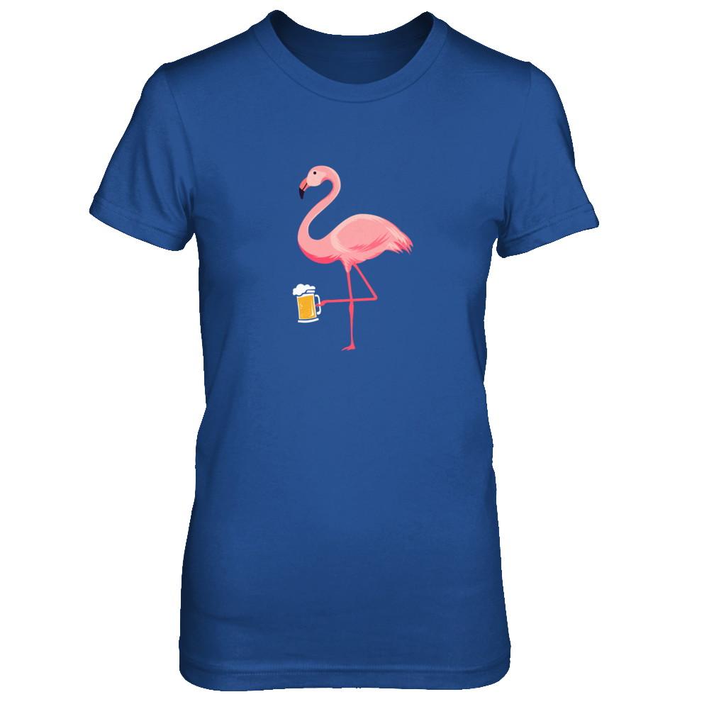 Beer Lover's Pink Flamingo Fun Party Beer-T-Shirt & Tank Top-Women's T-Shirt-Royal