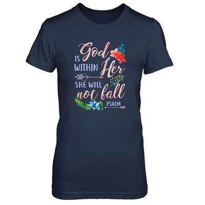 God Is Within Her She Will Not Fail Christian-T-Shirt & Tank Top-Women's T-Shirt-Navy