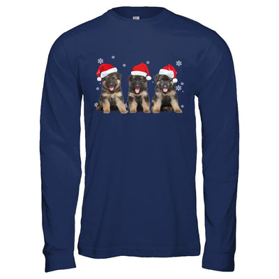 Funny German Shepherd Puppies Christmas Dog Gift-T-Shirt & Hoodie-Long Sleeve T-Shirt-Navy