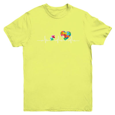 Autism Puzzle Heartbeat Autism Awareness Youth-Youth Shirt-