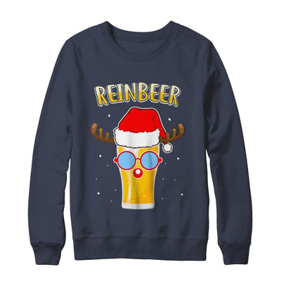 Funny Christmas Gift Beer Reindeer Lovers Reinbeer-T-Shirt & Sweatshirt-Crewneck Sweatshirt-Navy