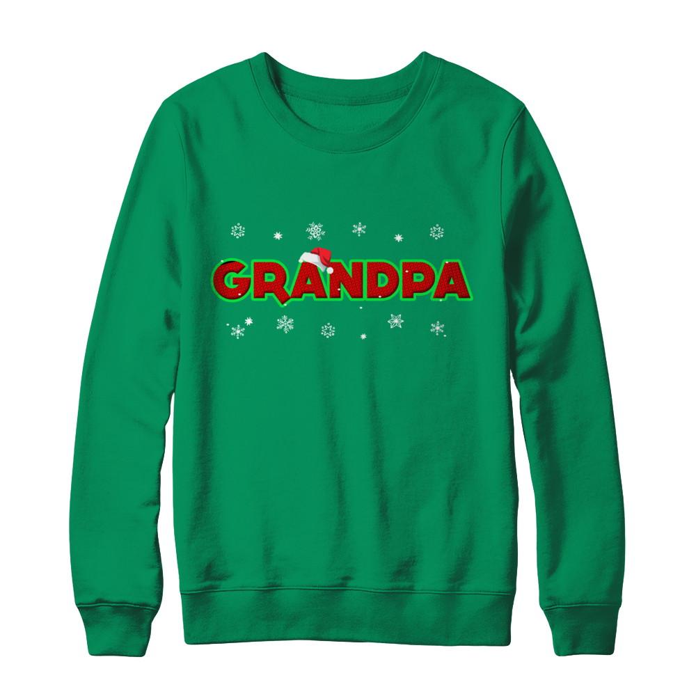 Grandpa Christmas Santa Ugly Sweater Gift-T-Shirt & Sweatshirt-Crewneck Sweatshirt-Irish Green