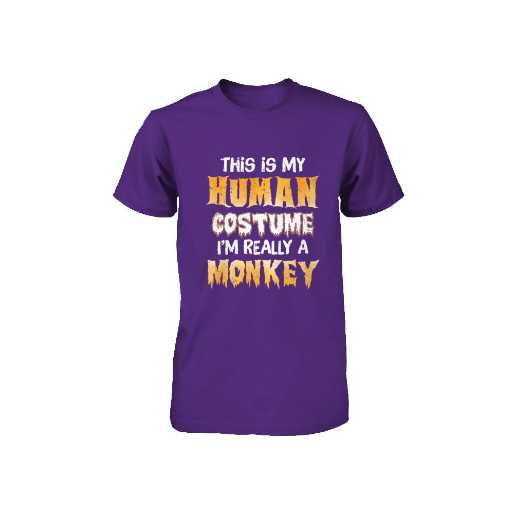 This Is My Human Costume Monkey Halloween Youth-Youth Shirt-