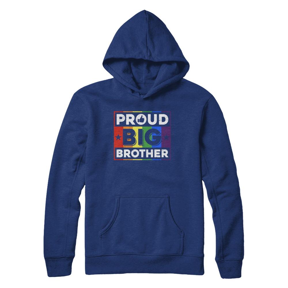 Proud Big Brother Gay Lesbian Pride Month LGBT-T-Shirt & Hoodie-Pullover Hoodie-Deep Royal