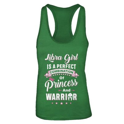 Libra Girl Princess Warrior September October Birthday-T-Shirt & Tank Top-Women's Ideal Racerback Tank-Kelly Green