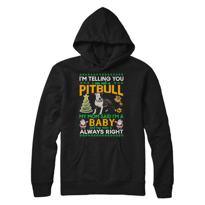 I Am Not A Pitbull My Mom Said I'm A Baby-T-Shirt & Sweatshirt-Pullover Hoodie-Black