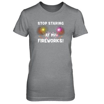 Stop Staring At My Fireworks-T-Shirt & Tank Top-Women's T-Shirt-Sport Grey