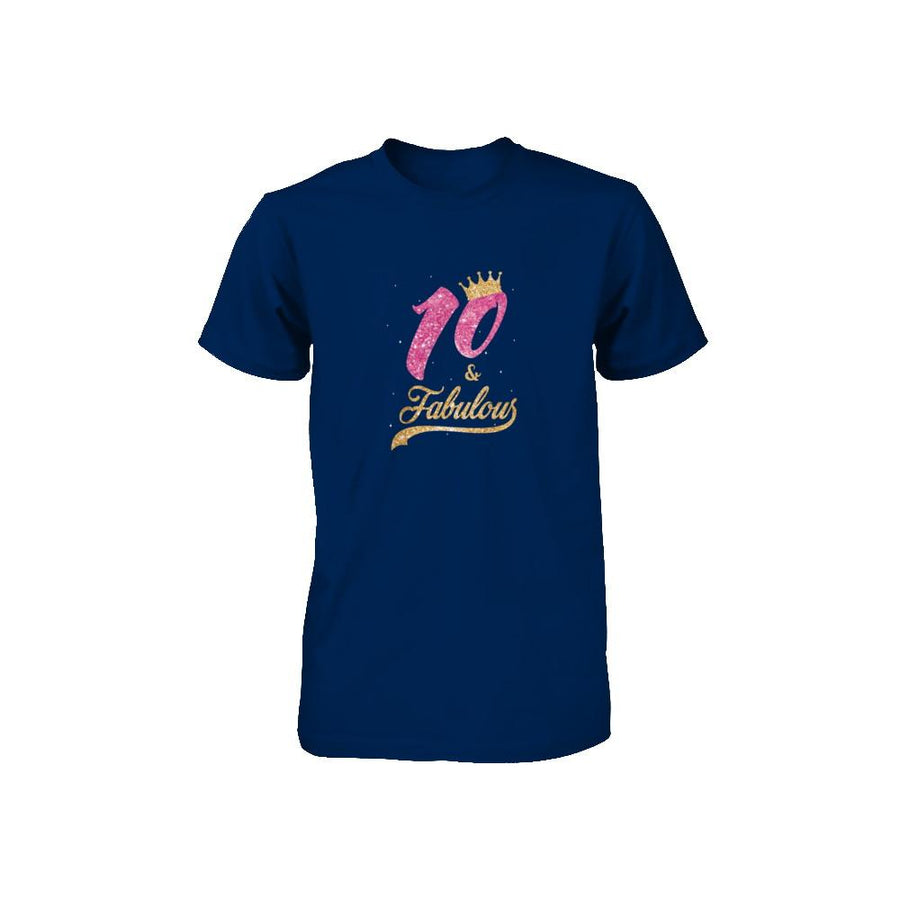 10Th And Fabulous Ten Birthday Youth-Youth Shirt-Toddler T-Shirt-Navy
