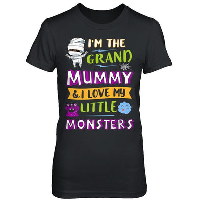 Halloween I'm The Grand Mummy And I Love My Little Monsters-T-Shirt & Hoodie-Women's T-Shirt-Black