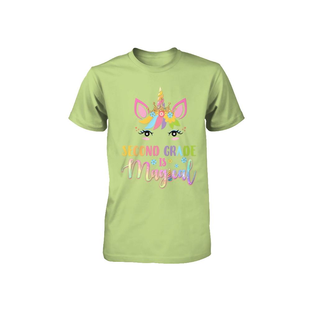 Second Grade is magical Unicorn Back to School 2nd Grade Youth-Youth Shirt-Toddler T-Shirt-Key Lime