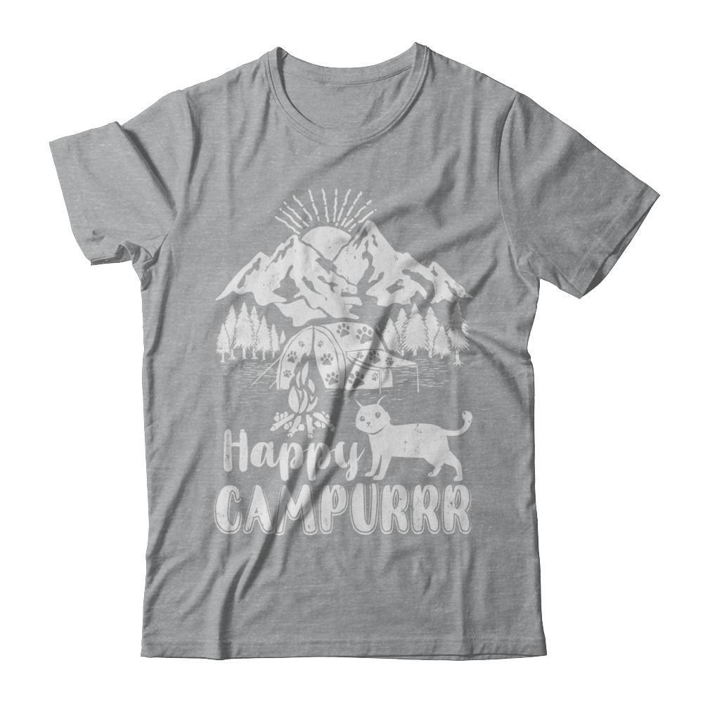 Cats Purr Happy Camppur Camper Camping-T-Shirt & Hoodie-Classic T-Shirt-Sport Grey