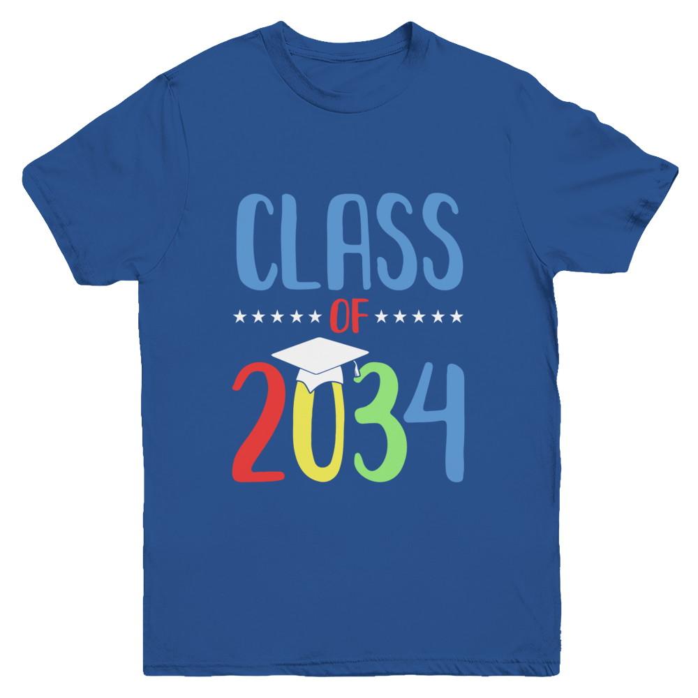 Grow With Me First Day Of School Class Of 2034 Youth-Youth Shirt-Youth T-Shirt-Royal