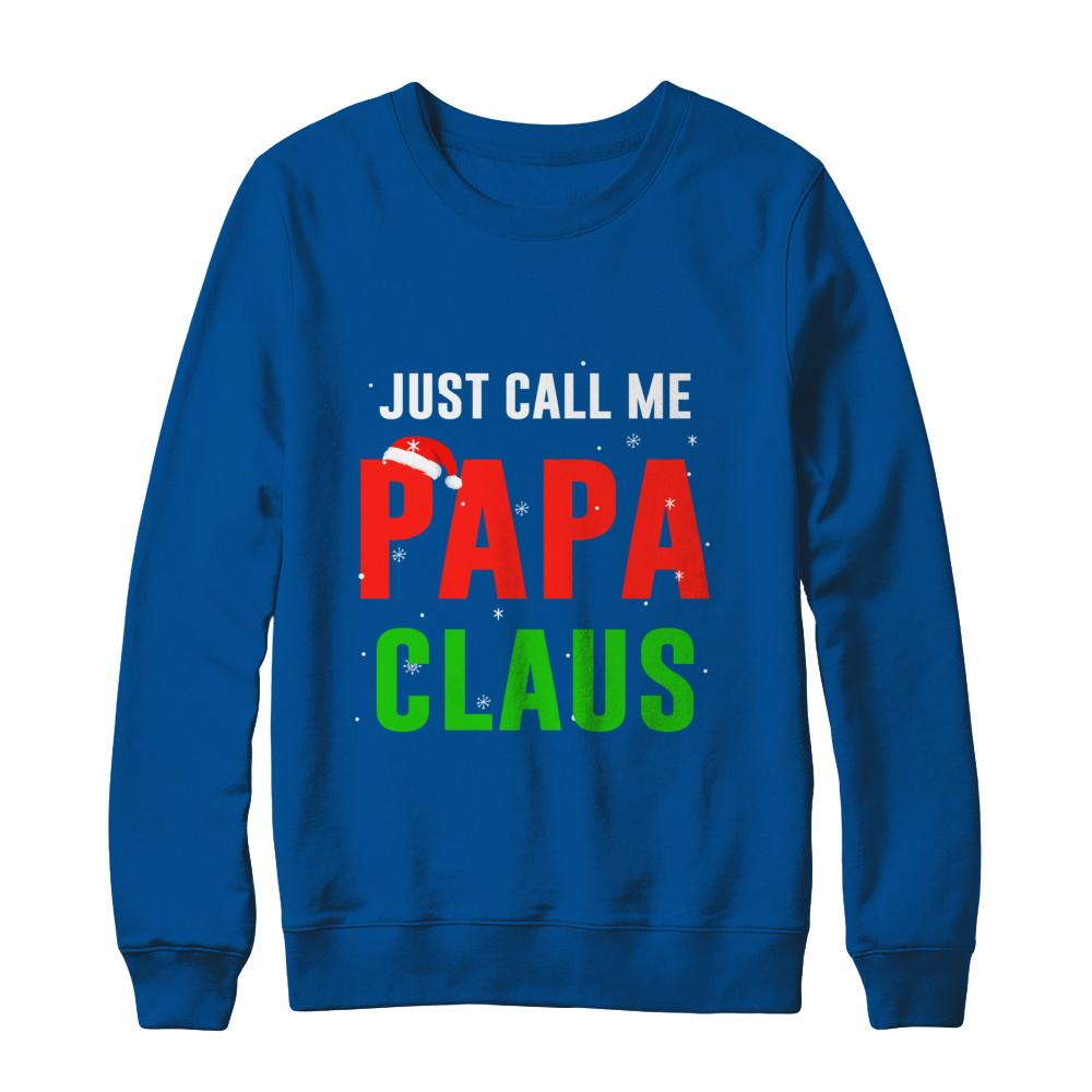 Santa Papa Claus Matching Family Christmas Pajamas-T-Shirt & Sweatshirt-Crewneck Sweatshirt-Deep Royal