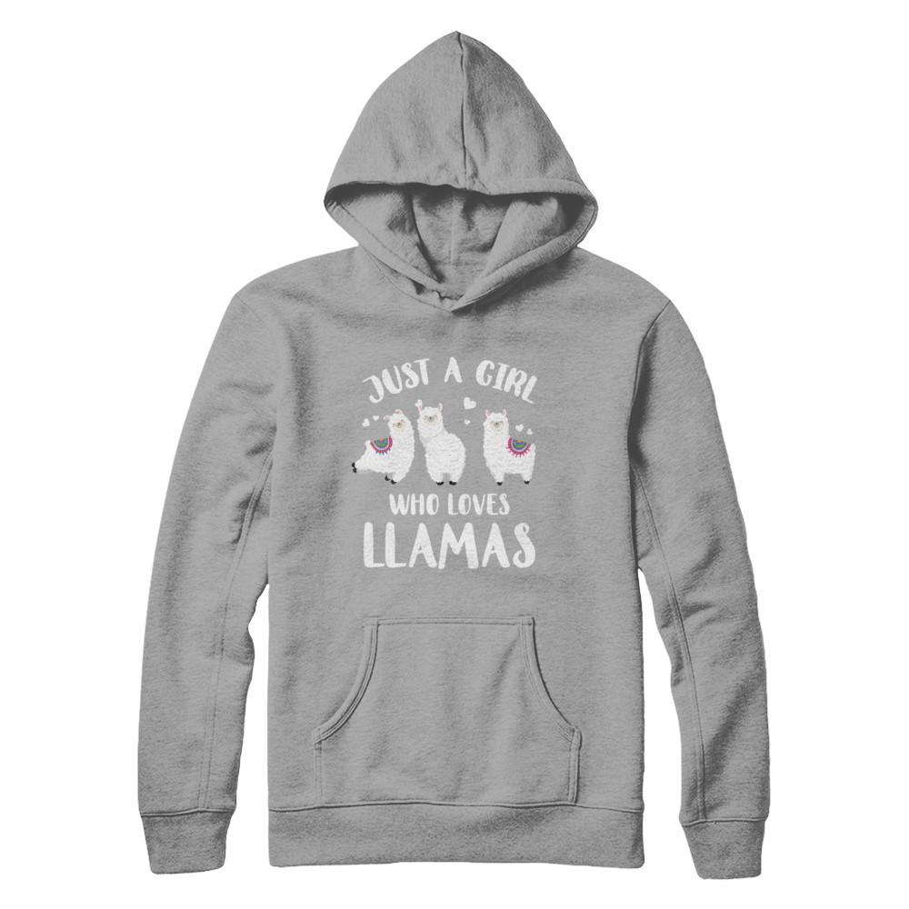 Just A Girl Who Loves Llamas-T-Shirt & Hoodie-Pullover Hoodie-Light Steel