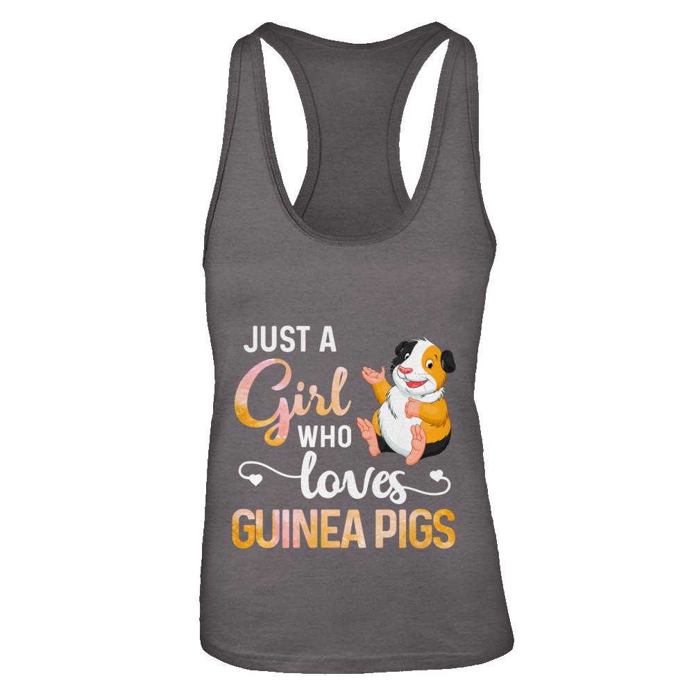 Just A Woman Who Loves Guinea Pigs-T-Shirt & Tank Top-Women's Ideal Racerback Tank-Dark Grey