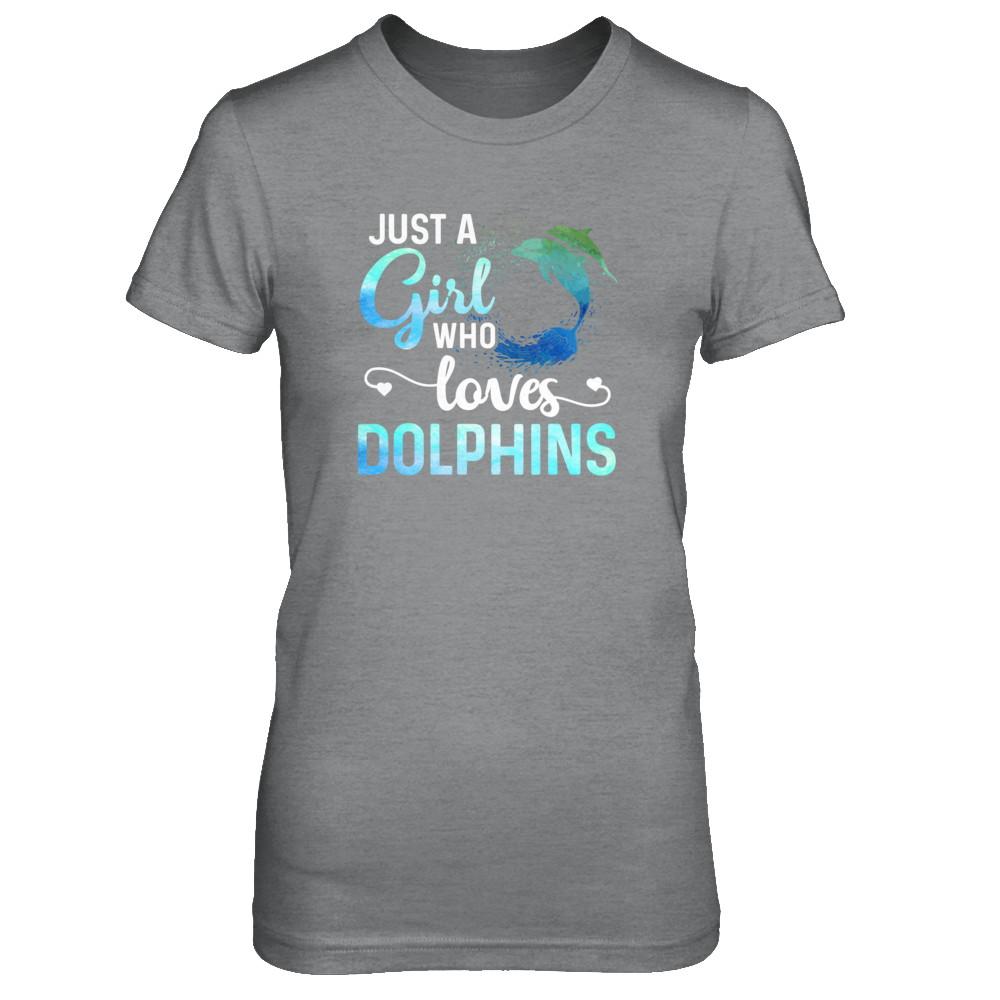 Just A Girl Who Loves Dolphins-T-Shirt & Tank Top-Women's T-Shirt-Sport Grey