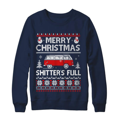 Merry Christmas Shitters Full Ugly Sweater-T-Shirt & Sweatshirt-Crewneck Sweatshirt-Navy