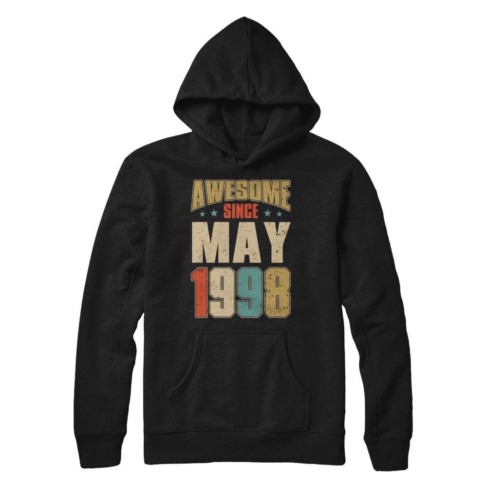 Vintage Retro Awesome Since May 1998 23th Birthday-T-Shirt & Hoodie-Pullover Hoodie-Black
