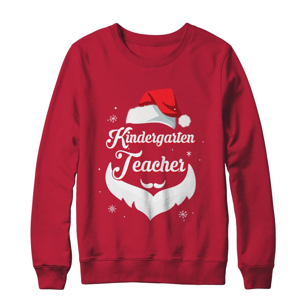 Kindergarten Teacher Claus Matching Christmas Santa-T-Shirt & Sweatshirt-Crewneck Sweatshirt-Red