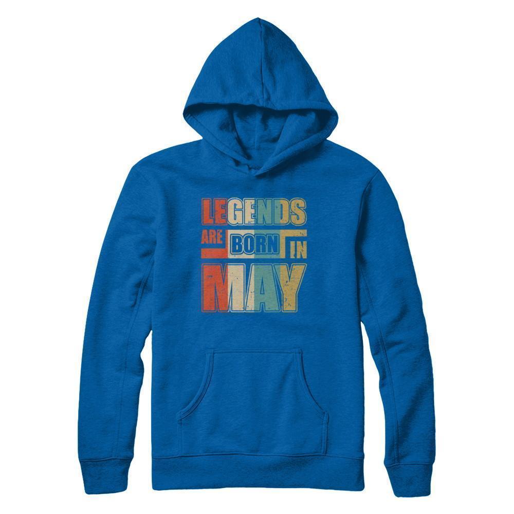 Classic Vintage Legends Are Born In May Birthday-T-Shirt & Hoodie-Pullover Hoodie-Royal