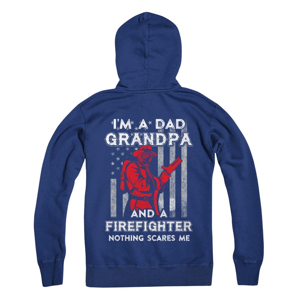 I'm A Dad Grandpa Firefighter Father's Day Gift-T-Shirt & Hoodie-Pullover Hoodie-Deep Royal