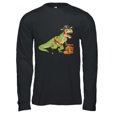 Dinosaurs T-Rex Pirate Halloween Saurus For Men Women-T-Shirt & Hoodie-Long Sleeve T-Shirt-Black