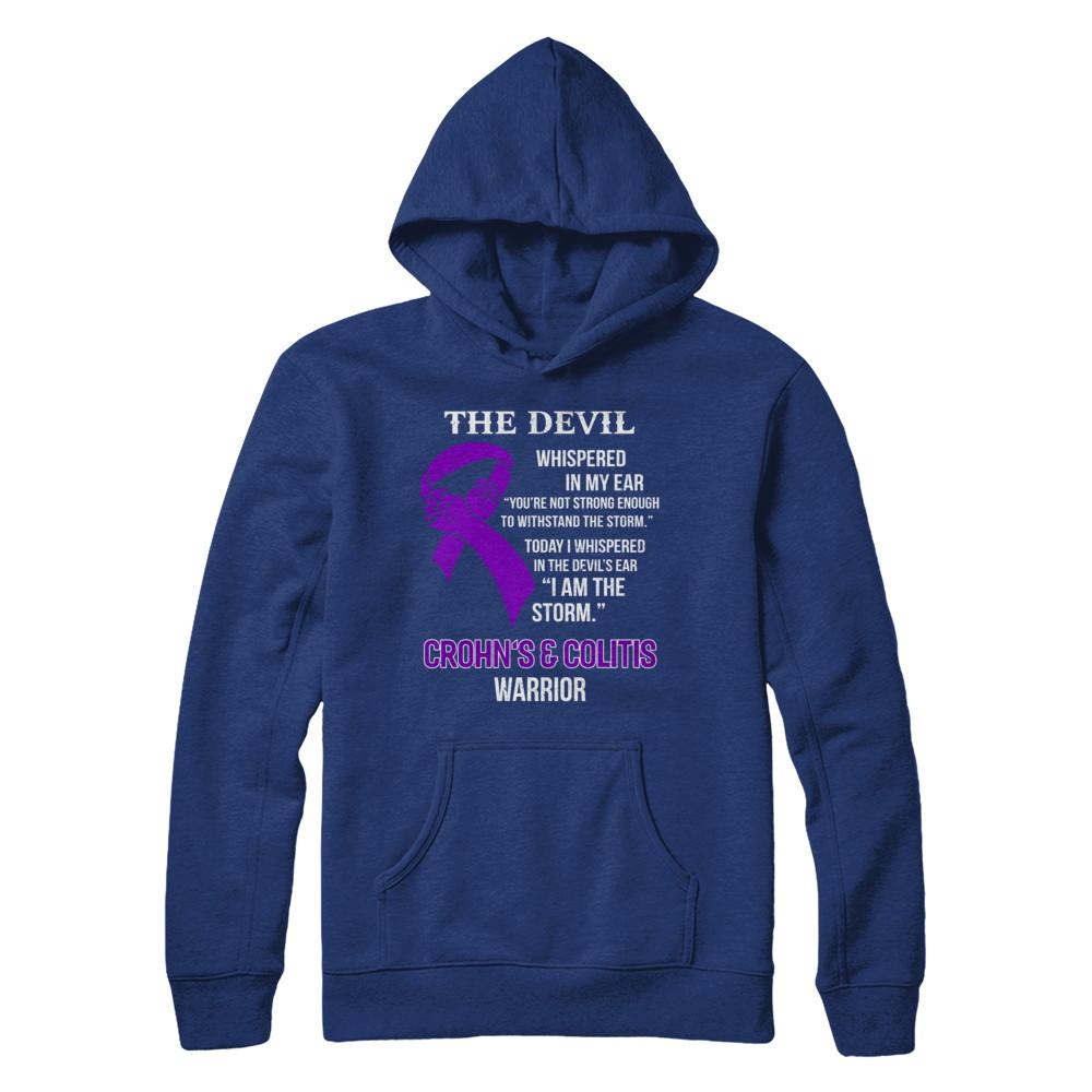 I Am The Storm Support Crohn's Colitis Awareness Warrior Gift-T-Shirt & Hoodie-Pullover Hoodie-Deep Royal