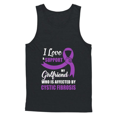 Cystic Fibrosis Awareness Support Purple Girlfriend Boyfriend-T-Shirt & Hoodie-Unisex Tank-Black