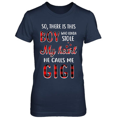 This Boy Who Kinda Stole My Heart He Calls Me Gigi-T-Shirt & Hoodie-Women's T-Shirt-Navy