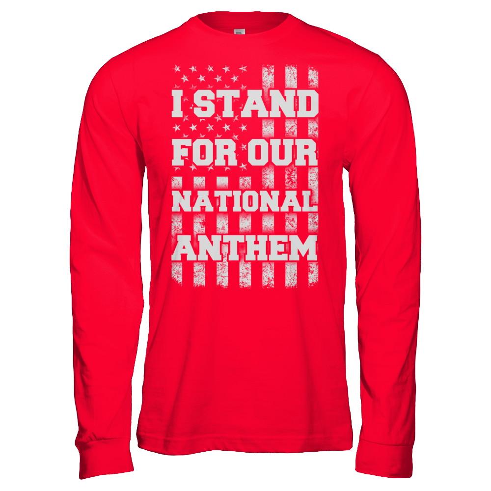 I STAND FOR OUR NATIONAL ANTHEM-T-Shirt & Hoodie-Long Sleeve T-Shirt-Red