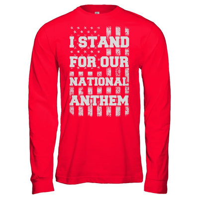 I STAND FOR OUR NATIONAL ANTHEM-T-Shirt & Hoodie-Long Sleeve T-Shirt-Red
