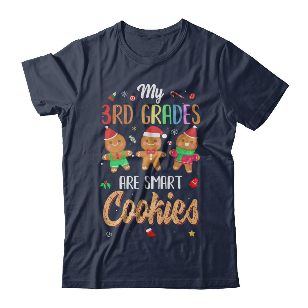 Teacher My 3th Graders Are Smart Cookies Christmas-T-Shirt & Sweatshirt-Classic T-Shirt-Navy