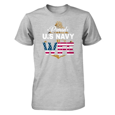 Proud US Navy Wife-T-Shirt & Hoodie-Premium T-Shirt-Heather Gray