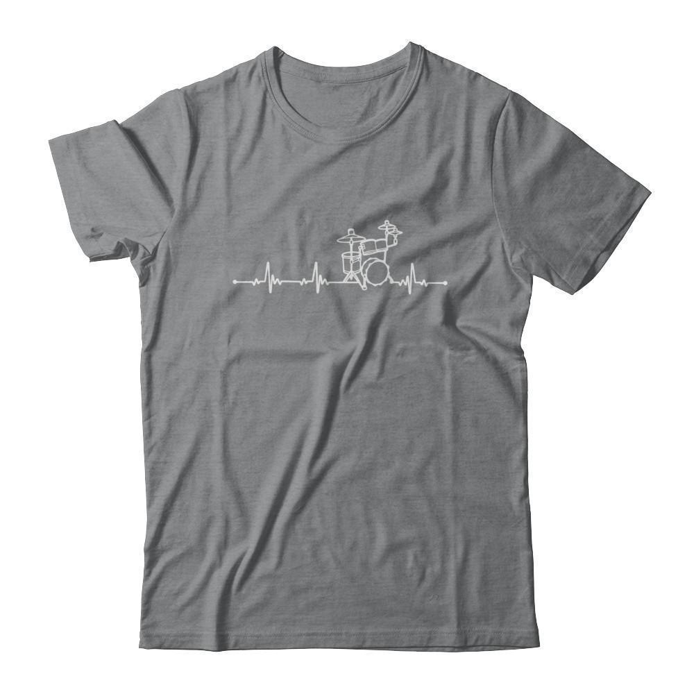 Drums Heartbeat Drummers Music Lover Musician Rock-T-Shirt & Hoodie-Classic T-Shirt-Sport Grey