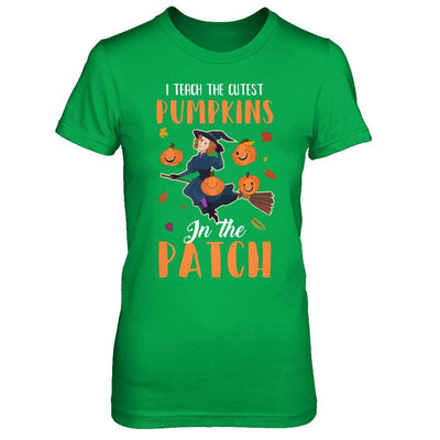 I Teach The Cutest Pumpkins In The Patch Witch Halloween-T-Shirt & Hoodie-Women's T-Shirt-Irish Green
