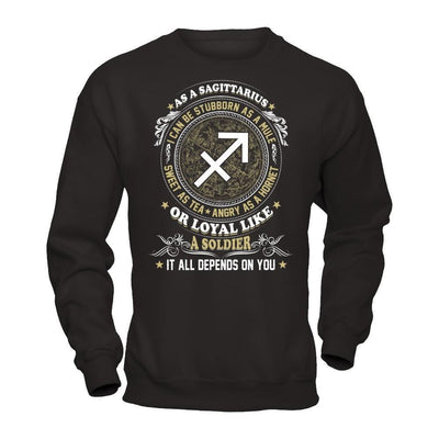 As A Sagittarius I Can Be Stubborn As A Mule-T-Shirt & Hoodie-Crewneck Sweatshirt-Black
