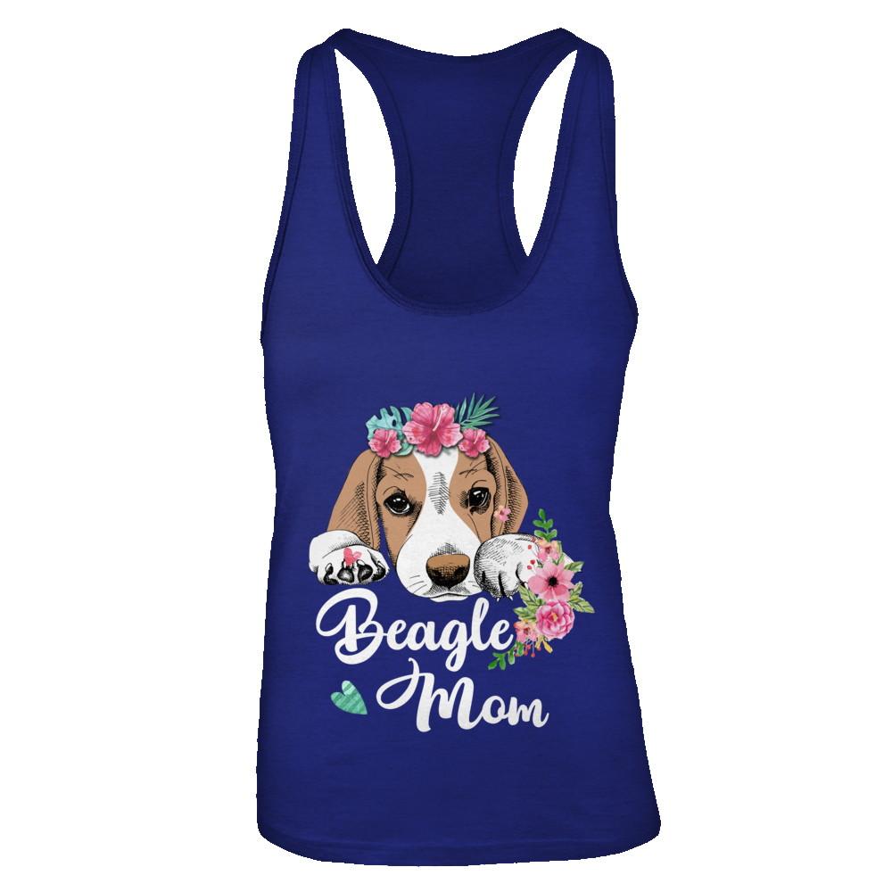 Beagle Mom Funny Dog Mom Gift Idea-T-Shirt & Tank Top-Women's Ideal Racerback Tank-Royal