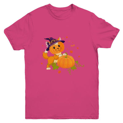 Funny Halloween Cat Pumpkin Costume Youth-Youth Shirt-Youth T-Shirt-Heliconia
