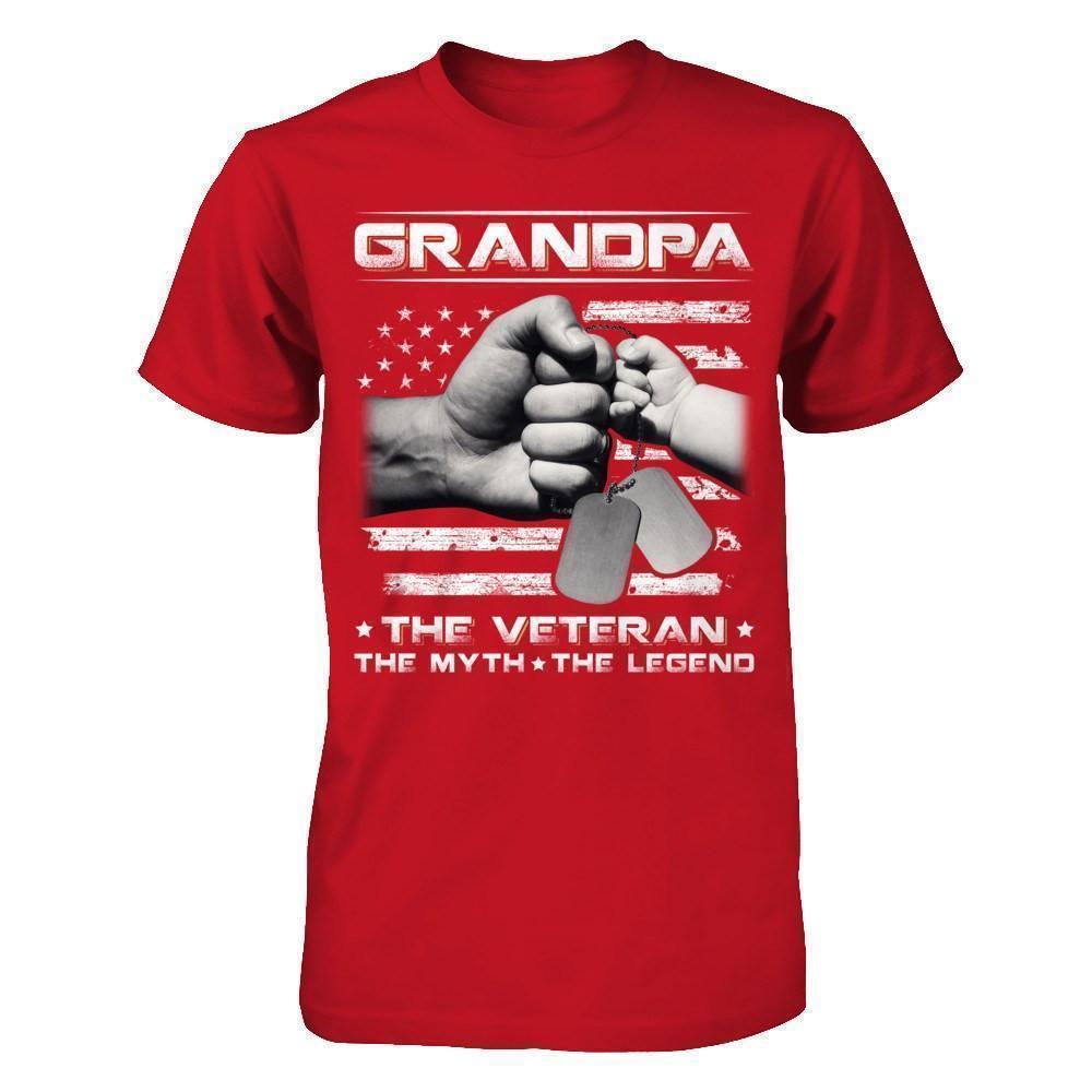 Grandpa The Veteran The Myth The Legend-T-Shirt & Hoodie-Classic T-Shirt-Red