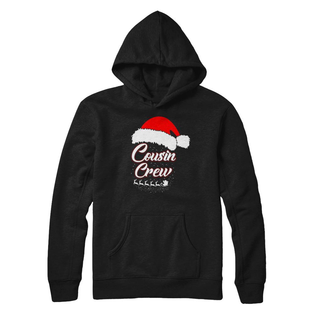 Cousin Crew Matching Family Funny Christmas-T-Shirt & Hoodie-Pullover Hoodie-Black
